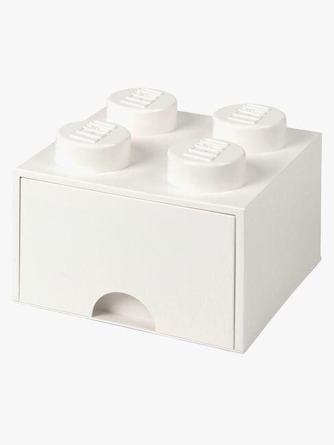 LEGO Oppbevaringsboks med Skuff 4, Hvit