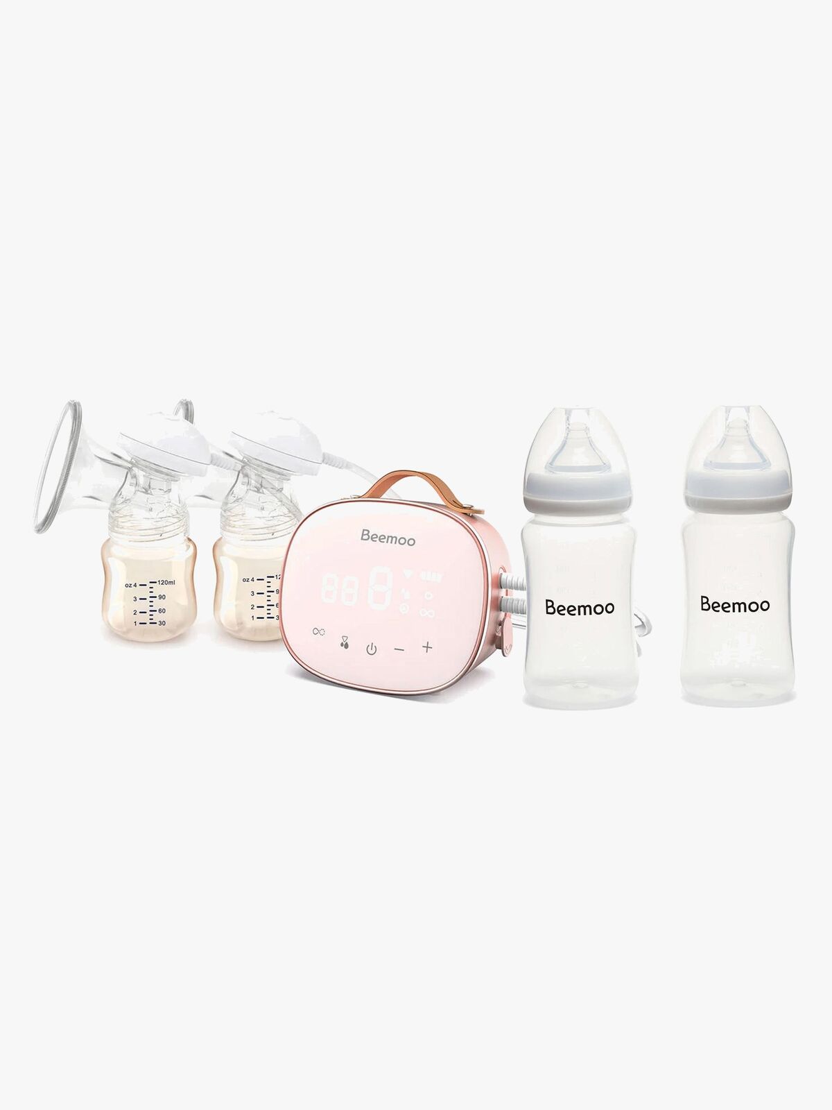 Beemoo CARE Duo Elektrisk Dobbelbrystpumpe inkl. Brystmelkflaske 240 ml 2-pack