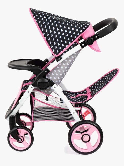 Bayer Design Twin Star Tvillingdukkevogn, Svart/Rosa