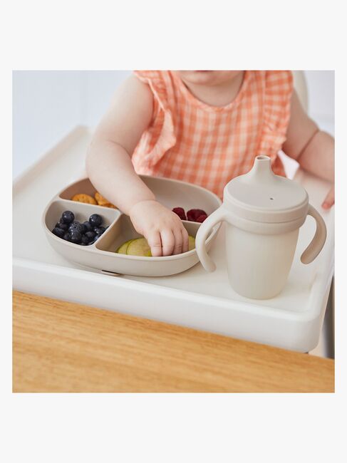 b.box Tallerken med Lokk Silikon, Latte