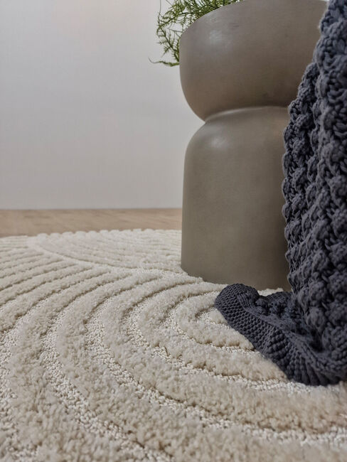 KMCarpets Doria Zen  Rundt Gulvteppe 160, Hvit