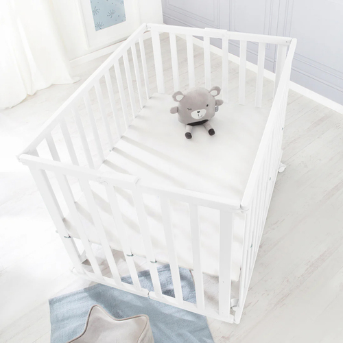 Roba Sammenleggbar Lekegrind med Hjul, White