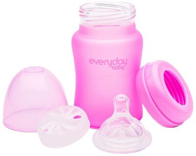 Everyday Baby Tåteflaske i Glass med Varmeindikator 150ml, Cerise