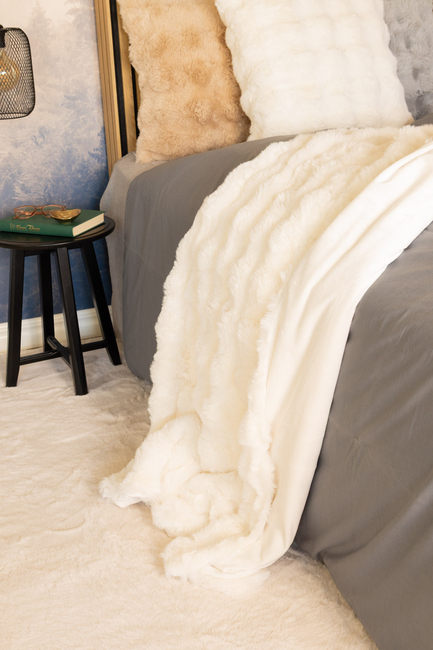 KMCarpets Bubble Pledd 130x170, Creme