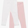 Petite Chérie Atelier Amandine Leggings 2-Pack, Pink/White