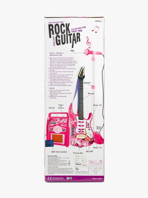 Cloudberry Castle Lekegitar med Mikrofon & Høyttaler, Rosa