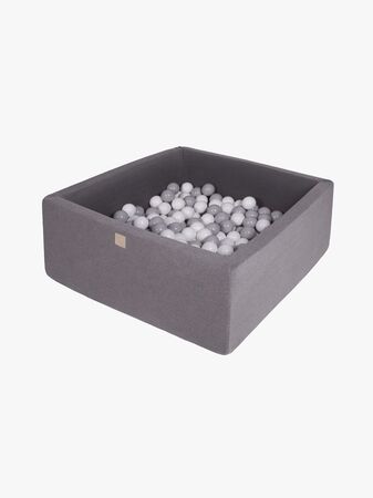 Meowbaby Kvadrat Ballbasseng Bomull 40x90, Mørkegrå