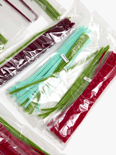 Fippla DIY-sett Blomsterbukett med Piperensere 21 Deler, Rød