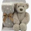 CarloBaby Fleeceteppe og Kosedyr Bamse, Beige