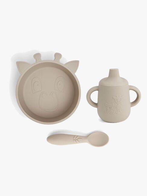 nuuroo Elias Sjiraff Tallerkensett 3-Pakk Silikon, Cobblestone