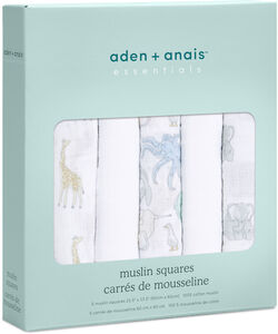 Aden + Anais™ Essentials Musselintepper 5-pack, Natural History