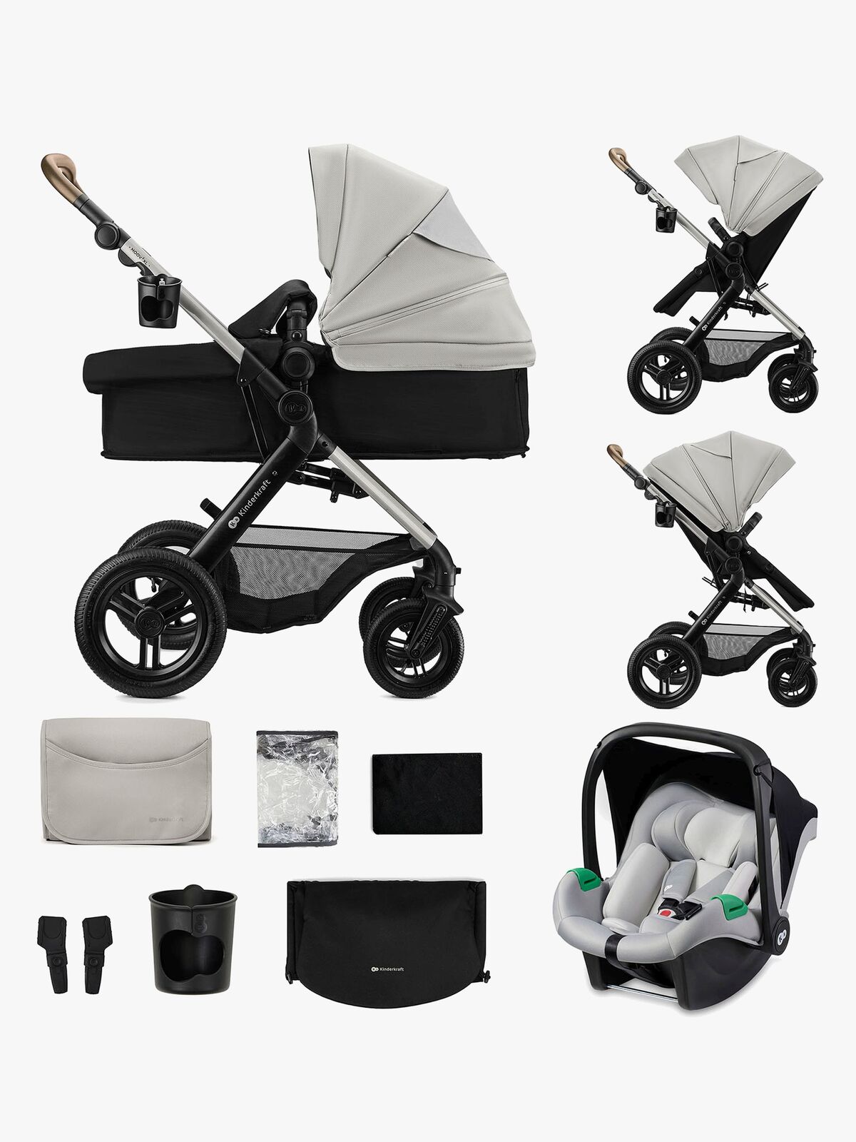 Kinderkraft MOOV 2 XL Air Kombivogn, Moonlight Grey