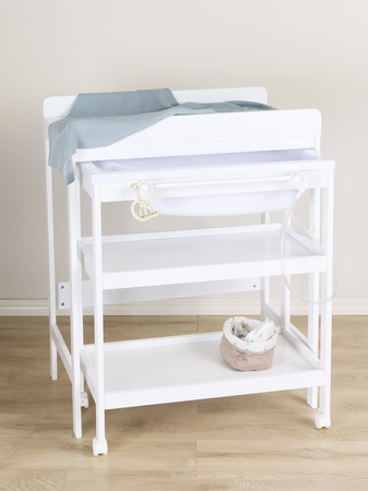 JLY Dream Stellebord med Uttrekkbar Badebalje, White