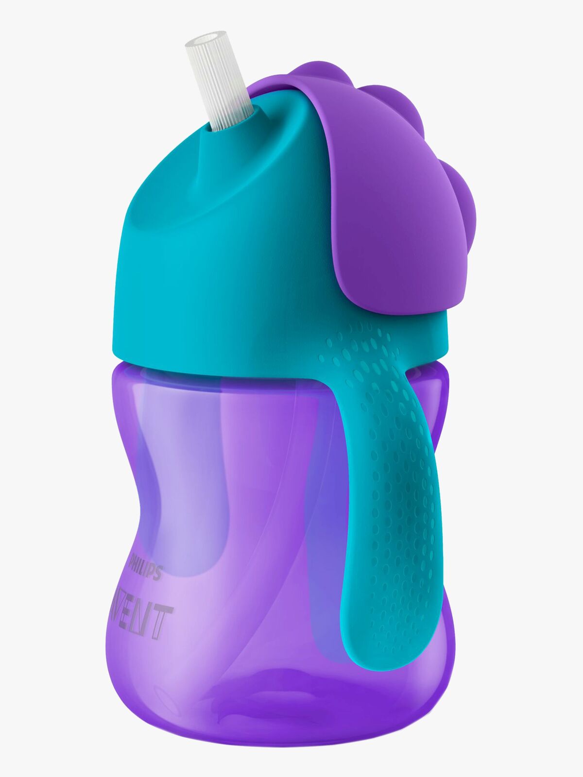 Philips Avent Sugerørkopp med Håndtak 200ml, Lilla/Turkis