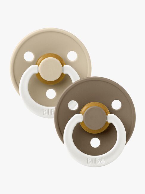 BIBS Smokk Colour 2-pack Lateks Størrelse 1, Vanilla Glow/Dark Oak Glow