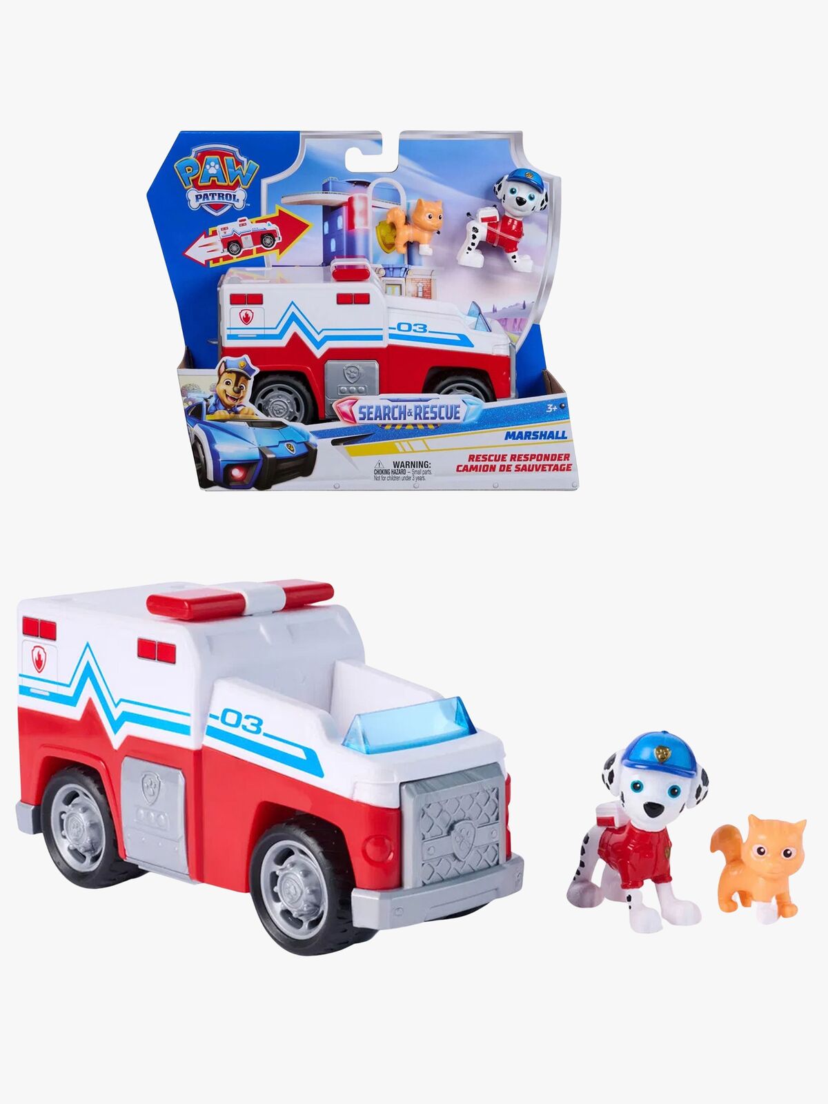 Paw Patrol Search & Rescue Redningsbil med Figur Marshall