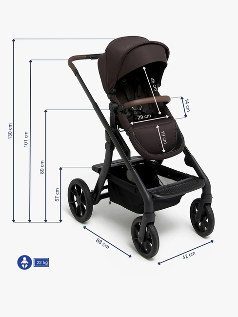 Beemoo Pro Max Sportsvogn, Espresso Brown