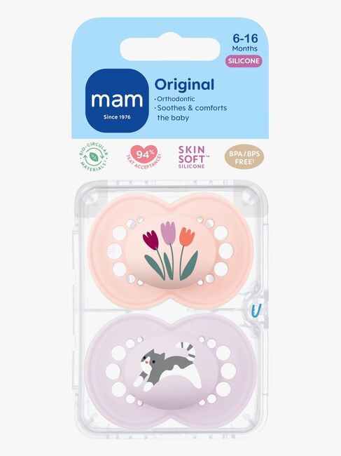 MAM Orginal Smokker Silikon 2-Pakk 6-16m, Rosa
