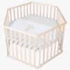 Roba Hexagon Lekegrind med Hjul, Beloved Bear Natural Wood