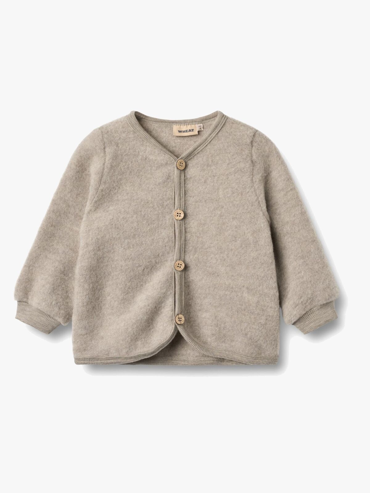 Wheat Kari Fleecejakke Merinoull, Khaki Melange