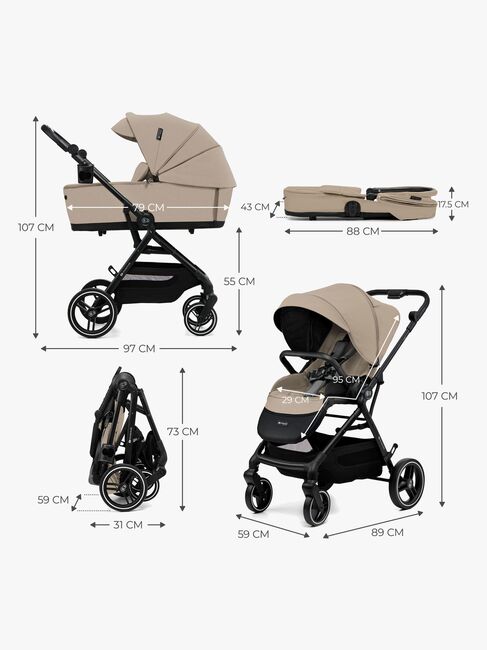 Kinderkraft YOXI 2-in-1 Duovogn, Sand Beige