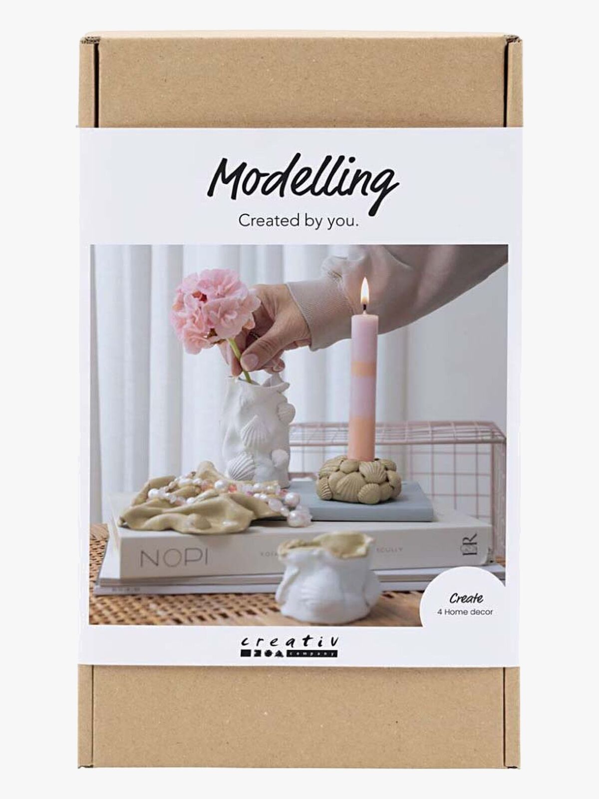 Creativ Company DIY-sett Lufttørkende Leire Vaser & Lysestaker