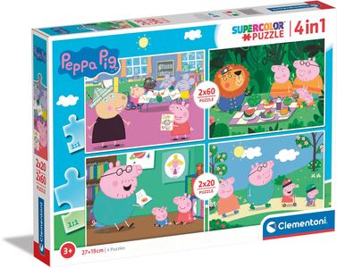 Clementoni Peppa Pig-puslespill 2x20 + 2x60