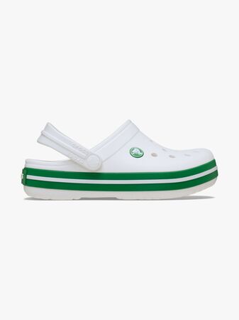 Crocs Crocband Sandaler, White/Green Ivy