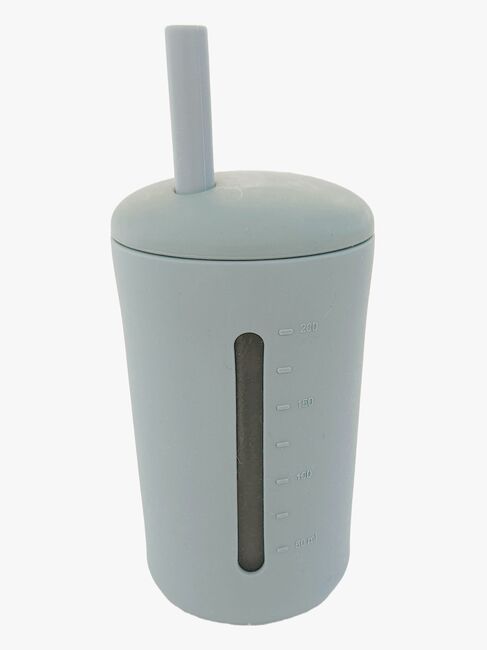 Summerville Organic Silikonkopp med Sugerør, Silver Grey