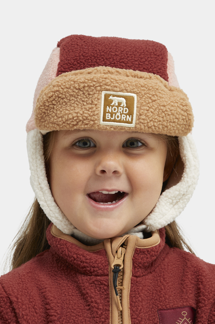 Nordbjörn Knallen Fleece-lue, Madder Brown/Rose Dawn/Oatmeal