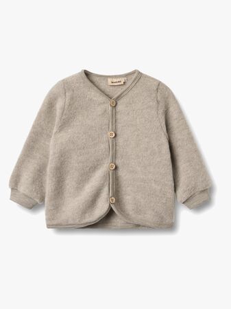 Wheat Kari Fleecejakke Merinoull, Khaki Melange