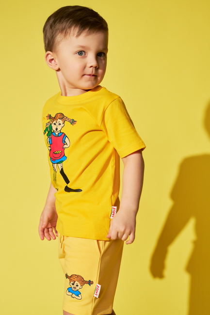 Pippi Langstrømpe X Martinex Pippi & Herr Nilsson T-skjorte, Gul