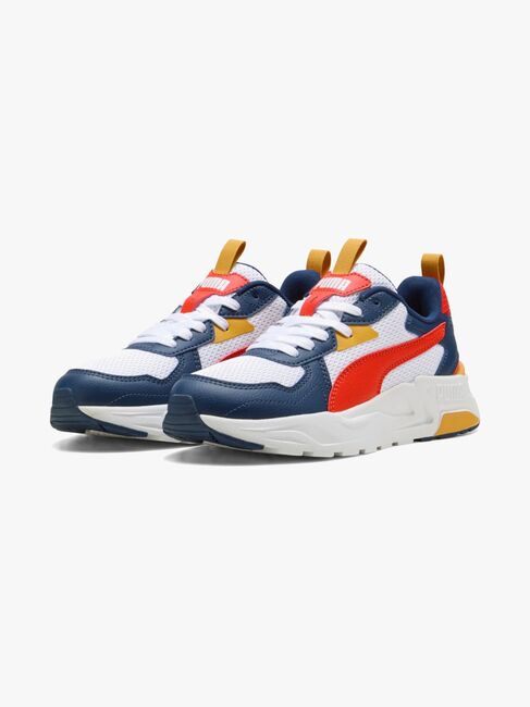 Puma Trinity Lite Jr Sneakers, White/Fierce Red/Persian Blue