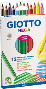 Giotto Mega Fargeblyant 12-pack, Flerfarget