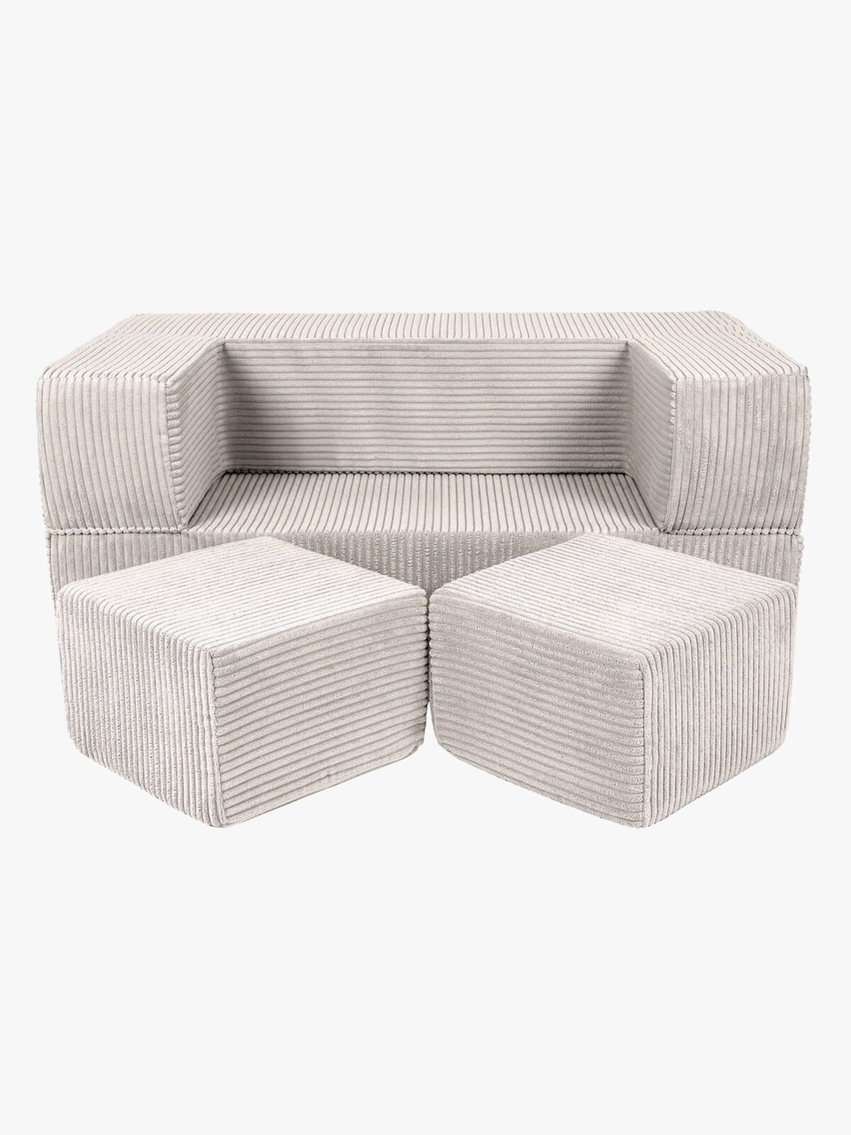Meowbaby Play Aesthetic Cube  Byggbar Sofa, Ecru