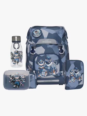 Beckmann Ryggsekk 22L inkl. Pennal, Flaske & Matboks, Tiger Race