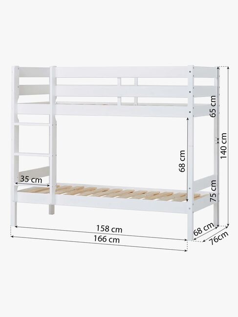 Hoppekids ECO Comfort Køyeseng 70x160, Hvit