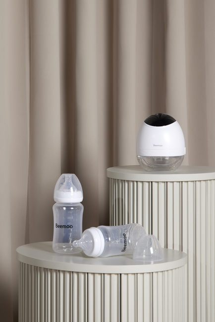 Beemoo CARE Wearable LED Elektrisk Brystpumpe Singel inkl. Flasker 240 ml 2-pack