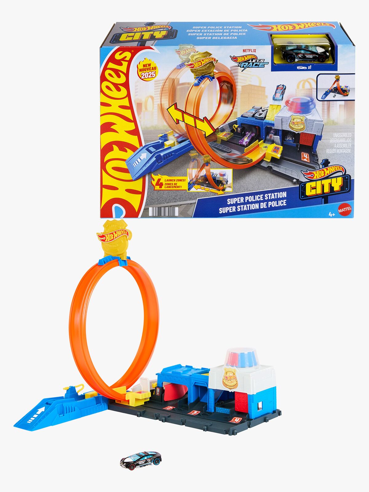 Hot Wheels City Super Politistasjon Bilbane