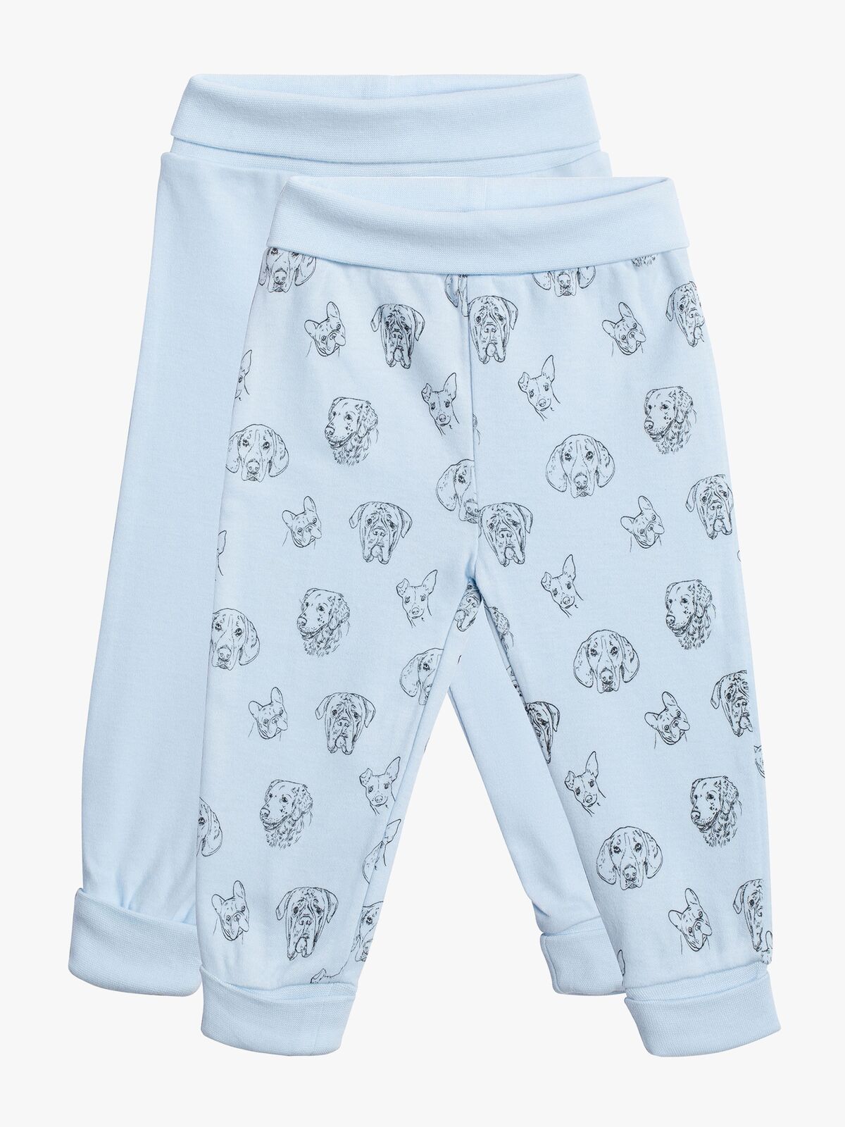 Tiny Treasure Willow Bukse 2-Pack, Dogs Baby Blue 