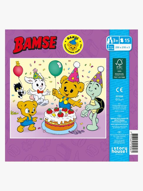 Egmont Kärnan Bamse Trepuslespill Festmotivet 15 Brikker