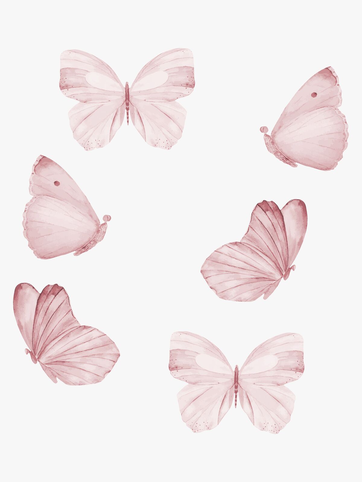 That's Mine Wallsticker Butterfly 6-pack, Rose