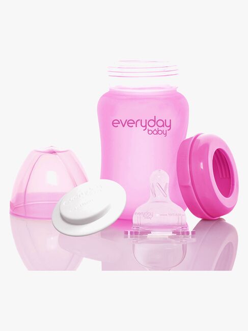 Everyday Baby Varmeindikerende Tåteflaske Glass 150 ml, Cerise
