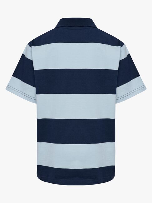 Hummel JR Loose Striped Pikéskjorte, Dress Blue