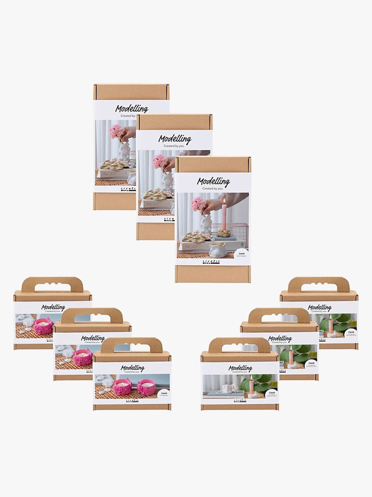 Creativ Company DIY-sett Lufttørkende Leire Introduksjonspakke 9-Pakk