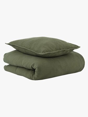 Oh, Poppy! Vega Musselin Sengesett 70x80 Sprinkelseng, Forest Green