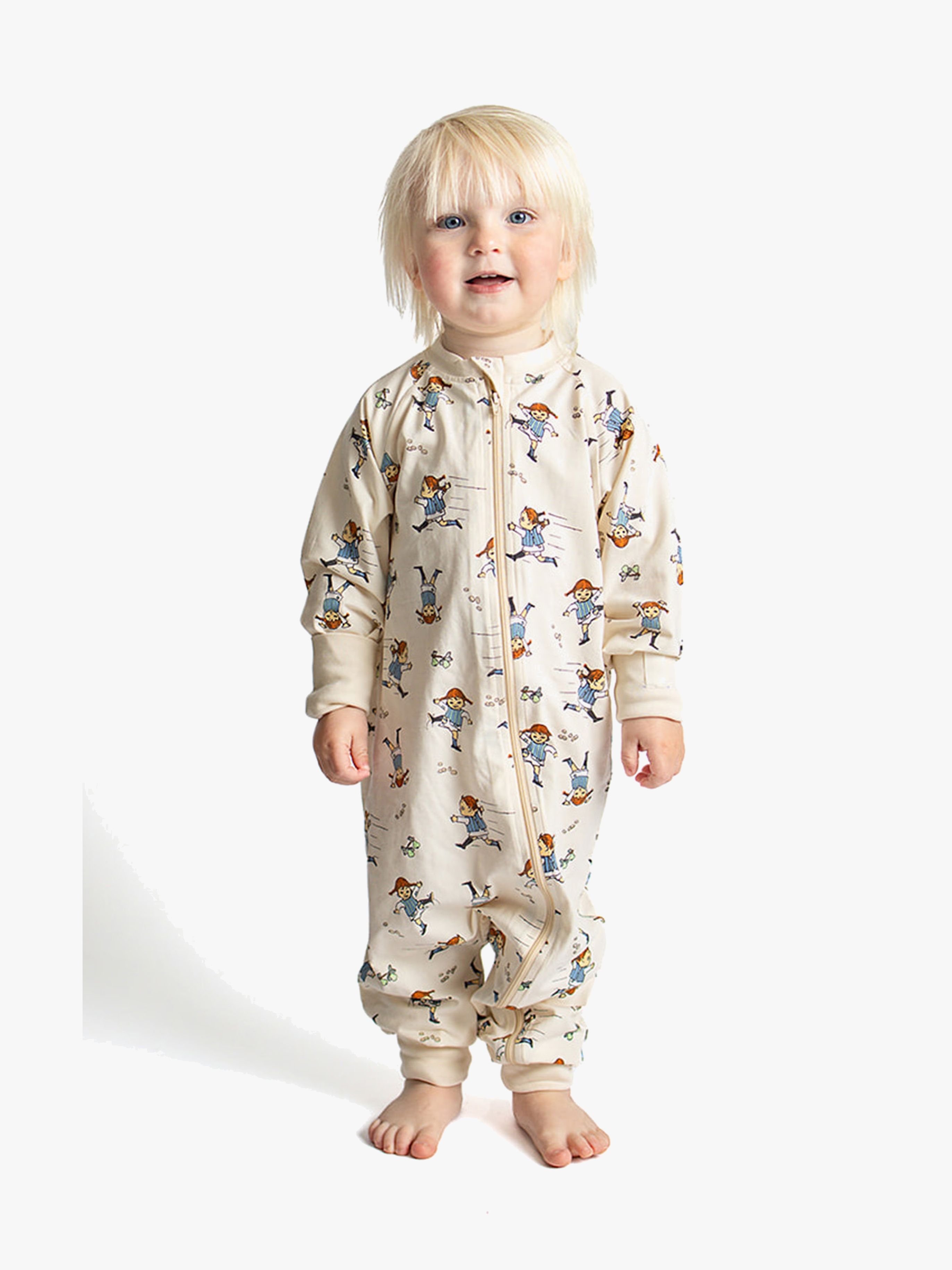 Geggamoja Pysjamas Pippi Langstrømpe, Beige, 62-68 - Pysjamaser