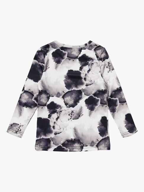 Hyperfied Long Sleeve Logo Top, Black/Grey Watercolor