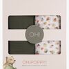 Oh, Poppy! Holly Musselin Teppe 2-Pack, Fresh Vanilla/ Forest Green