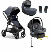 Baby Jogger City Sights Duovogn inkl. Beemoo Route Babybilstol & Base, Commuter/Mineral Grey